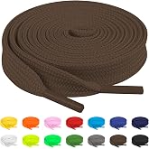 TBOC Flat Shoelaces Tear-Resistant Shoe Laces for Trainers Sports Shoes Hiking Shoes & Work Shoes 8 mm Wide Replacement Shoelaces for Men and Women