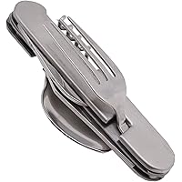 Adventuridge Campingbesteck inklusive Gürteltasche Rostfrei, Essbesteck, klappbares Besteck, Faltbesteck, platzsparendes…