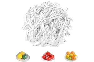 100 stycken plastfolie med elastiskt band, återanvändbara kåpor | Färskpåsar för matförseglingspåsar för förvaring av livsmedel