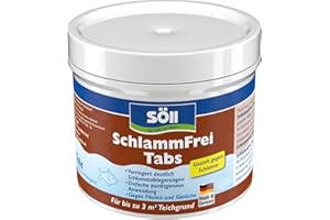 Söll 83334 SchlammFrei Tabs 1 x 3 Tabs - Schlammentferner-Tabletten zum Abbau von organischen Schlamm-Ablagerungen in Gartenteich Fischteich Schwimmteich Koiteich