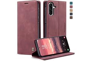 KZB Handyhülle für Samsung Galaxy A56 5G Hülle Premium Leder Klappbar Tasche Flip Case Magnet Kartenfach Standfunktion Klapphülle Schutzhülle für Samsung Galaxy A56 - Weinrot