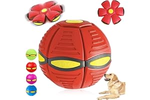 UNIHOC Bola Voladora para Perros, Pelota de Juguete para Perros, Frisbee Ball Juguete, Pelota De Platillo Volador De Juguete para Mascotas, Rojo