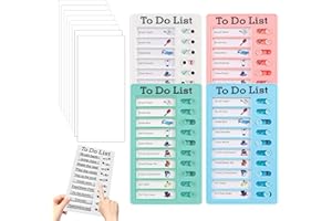 HBSFBH To Do List Memo, 4 Stück Lernplanung Zeitplan mit 8 Blanko Papier, Herausnehmbare Chore Chart, Memo Checkliste Boards, Aufgabenplanung Liste, für Zeitplan Lernplanung Erinnerung