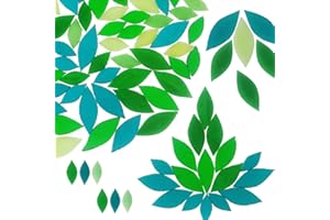 N\A Allazone Blütenblatt Mosaik Fliesen, 160G Grün Mosaikfliesen Glänzende Kristall Mosaik Glasstücke Mosaikglasstücke für Heimtextilien Oder Heimwerken