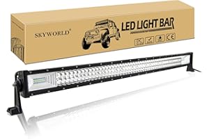 SKYWORLD 42 Pulgadas 540W Barra de luz de Fila de LED Triple, DC 12V-24V 6000K LED Barra de luz de conducción Punto de inundación Haz de Trabajo la lámpara para camión 4x4 ATV UTV SUV 4WD