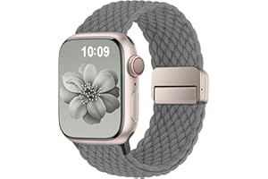 HIGGS Pleciony pasek kompatybilny z paskami Apple Watch 38, 40 mm, 42 mm i iWatch SE serii 10, 9, 8, 7, 6, 5, 4, 3, 2, 1, elastyczny, z nylonu, dla mężczyzn i kobiet, z magnetycznym zapięciem