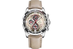 Naviforce Orologio sportivo cronografo analogico al quarzo da uomo cinturino in pelle