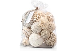 ANDALUCA Large Decorative Balls Bowl Filler Decor Orbs White & Cream (Natural White)