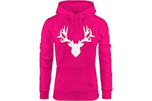 MoonWorks Hoodie Damen Hirsch Geweih Sweatshirt Kapuze Kapuzenpullover