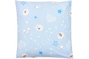 TupTam Federa per Cuscini per Bambini con Motivi Decorativi, Orsacchiotto Blu, 40 x 60 cm