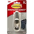 Command Large Forever Classic Brushed Nickel Metal Hook, Indoor use - 1 Hook and 2 Adhesive Strips - Organise Damage Free