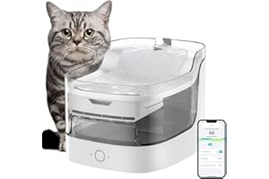 LEFANT inteligentna fontanna dla kotów z aplikacją, regulacja wody i przypomnienie o piciu, 8 warstw filtracji, bardzo cicha, łatwa do czyszczenia, dla kotów i psów