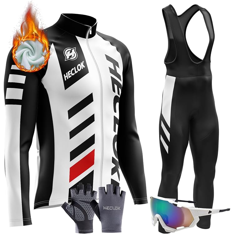 Ensemble Cyclisme Homme Hiver - Maillot Manches Longues + Pantalon, Thermique, Rembourré, Neuf