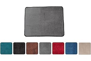 EURONOVITA' SRL Tappeto Magico Genio in Microfibra Antiscivolo Lavabile in Lavatrice - Varie Misure e Colori (Grigio, 50x80)