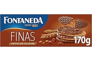 Fontaneda Digestive Galletas Finas con Chocolate con Leche, Snack Delicioso, 170 g