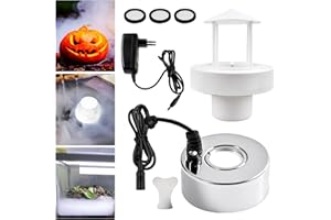 PORFOYO Ultraschall Vernebler, Ultraschall-Nebelmacher, Nebler Ultraschalls Vernebler, Mist Maker Wassernebler Fogger Mit Abnehmbarem Spritzschutz, Ultraschallnebler Für Springbrunnen Teich Topf Steingarten