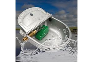 MUYIRTED Automatyczne poidło dla konia, z mosiężnym zaworem 1/2 cala, zbiornik na napoje pływające ze stali nierdzewnej, napoje dla wołowiny, owców, psów i koni