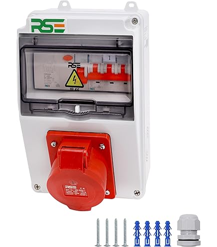 RoadEu - Stroomverdeler met hoofdschakelaar - 4x 230V Schuko stopcontact met 0-1 hoofdschakelaar. Opbouwcontactdoos IP44. Ideaal voor werkplaats, garage of fabriek