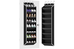 KYEVIS über der Tür Schuhorganizer Hängend mit 8 großen Tiefen Taschen Schuhregal, Schmal Schuhregal Hängend Passt 16-24Paar Schuhorganizer, Shoe Rack im Badezimmer,Speisekamme und Camping