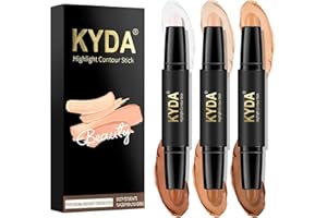 KYDA 6 Colors Contour Stick, 2 in 1 Body Makeup Highlighter Contour Stick, Face Highlighters Sticks, Contouring Highlighting Cream Contour Pen(3 Pcs) (A)