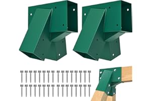 BeneLabel 2pcs Swing Frame Bracket, Heavy Duty Swing Corner End Mounting Brackets 100 Degree Playground Climbing Frame Timber Post Steel Triangle Hardware DIY Kit for Beam (143 x 95mm)&Leg (95 x 95mm)