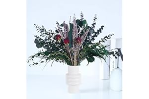 PISKEKAT 124 PCS Real Eucalipto Seca Lavanda Rosas Ramo 42CM para Ducha, Natural Tallos y Hojas de Eucalipto Eterna, Plantas de Ducha, Flores Secas Decoración para Dormitorio, Baño, Flor Arreglo, Hogar SPA