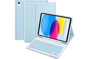 TQQ Coque Clavier pour iPad 10/11 Ème Generation (10.9 Pouces 2022/11 Pouces A16 2025), AZERTY Français Layout, Clavier Bluetooth Détachable pour iPad 10eme/11eme
