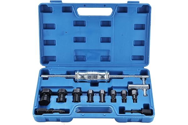 FreeTec Kit Extracteur Roulement Interieur, 8mm-32mm Arrache Roulement Inertie, Arrache a Inertie Roulements Interieur de Trou Borgne avec Marteau pour Voiture Camion Moto (Bleu)
