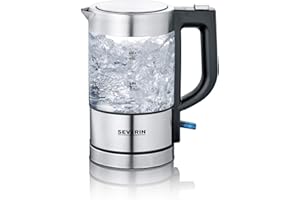 SEVERIN WK 3472 - Mini bollitore in vetro, alta qualità e confortevole, 0,5 litri, 1.100 Watt, 100% senza BPA