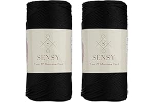 S SENSY 2 Garnstrange Sensy Premium 2 mm 230 Meter Polyester-Seil, 100% Polypropylen-Kordel Makramee-Kordel 2 mm Häkeltasche Kordel Makramee Seil Häkelgarn Geschenk für Strickwaren (Schwarz)