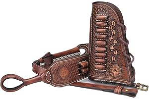 TOURBN TOURBON Almohadilla de Retroceso de Culata para reposa mejillas de Rifle de Cuero Hecha a Mano con Correa Ajustable para Pistola