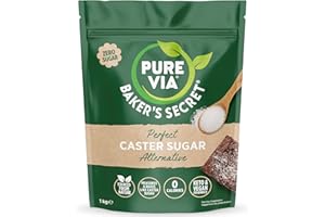 Pure Via Baker’s Secret® 1kg Caster Sugar Alternative Perfect for Baking – Sweetener Crafted with Acacia Gum