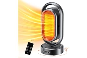 SUPERUVISTARE Radiateur Soufflant Électrique Chauffage Dappoint Soufflant 2000W avec Télécommande, Convection, 2 Modes, Oscillation 60° pour Salon, Chambre, Salle de Bain