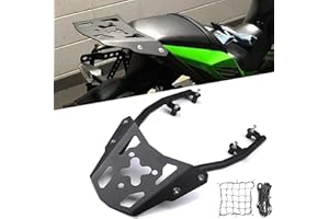 DFFMQSJ Compatible with Kawasaki Z650 2019-2024 Motorcycle Rear Luggage Rack Cargo Carrier Bracket with 2Pcs Reflective Cargo Net Rear Tail Storage Rack Extended Seat Shelf Accessories