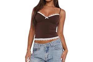 YILEEGOO Damen Spitzenbesatz Cropped Tops Kurzarm Sweetheart-Ausschnitt Mini Bow Front Sweet Basic T-Shirt Tops Bluse Y2K Tops Tee Shirt Streetwear