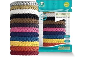 WEALROTN Mosquito Repellent Bracelet 12 PCS, Mosquito Bracelets for Adults & Kids, Adjustable Leather Natural Mosquito Bands Insect Repellent Bracelet Anti Mosquito Bracelet for Outdoor Indoor