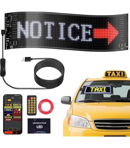 LED Augen für LKW, Flex Display Auto Augen, Devil Eyes, DIY Car Dynamic LED Smart Colorful Eye Lamp Soft Screen, USB Flexibles Bluetooth App-Steuerungsdisplay (2pcs 102 x 348mm
