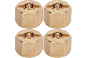 Dilwe RC Coupler Set, 12mm Brass Hex Wheel Hub Extenders for 1/10 Scale RC Crawlers (Fits SCX10/90046/GN7/CC01, 9mm)