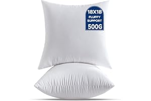 QSWRD 45 x 45 CM Kuddar Set om 2 Medelstor Vita Innerkuddar Dekorativa Kuddfyllning Ryggkuddeinsatser för Soffkudde Fyrkantig