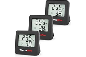 ThermoPro TP157-3 - Igrometro digitale termometro interno, termometro camera da letto bambino con sensore di umidità di temperatura e icona del viso indicatore di comfort per serra, cantina di vino,