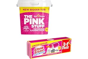 NELLIEBELLIE Pink Stuff Paste & Pink Elbow Grease Scouring 4 Pack Bundle - The Ultimate Pink Cleaning Products Kit