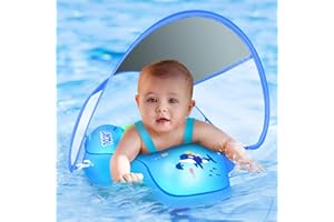 ‎LAYCOL LAYCOL Schwimmring Baby mit abnehmbarem Sonnendach, Baby Float Aufblasbare schwimmreifen Baby für Baby ab 3-36 Monate(Dunkelblau, L)