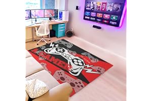 Keivvsh Video Game Controller Rugs for Boys Kids Teen Home Decor Printed Large Area Rugs All Saints' Day Gift for Kids, Polyester Fiber Non-Slip Floor Carpet Yoga Mat, game room rug 24"x36"in