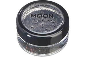 Holographic Glitter Shakers par Moon Glitter - 100% cosmétiques paillettes pour le visage, le corps, les ongles, les cheveux et les lèvres - 5g - Noir