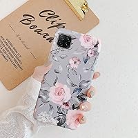 Kompatibel mit Huawei P40 Lite Hülle,Handyhülle Huawei P40 Lite Case Blumen Blätter Ultradünn TPU Silikon Hülle…