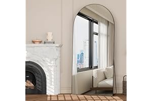 NEUWEABY Full Length Mirror 180x80cm Arched Mirror Full Body Black Standing Arch Floor with Stand Hanging or Leaning Against Wall for Bedroom Entry, Living Room