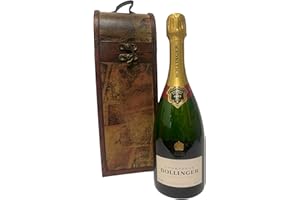 FINE FOOD HAMPERS Bollinger Special Cuvee Champagne 75cl Presented in a Keepsake Wooden Wine Carrier - Ideas for Christmas, Birthday, Wedding Anniversary, Thank You, Business and Corporate
