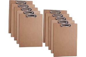 BOMKEE A4 Portapapeles de Madera con Pinza, Madera Portapapeles Documentos Menú Board Mini Clipboard para Oficina, Trabajo, Aula, Negocios, Restaurante, Pack de 10