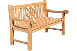 CLP Florida ławka ogrodowa, z ergonomicznym siedziskiem, z litego drewna teakowego, wysokość siedzenia: 44 cm, kolor: drewno teakowe, rozmiar: 150 cm