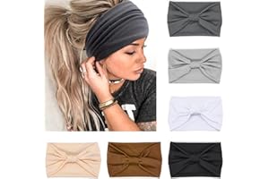 VENUSTE Wide Headbands for Women's Hair, Neutral Fashion Knotted Head Bands for Adult Women Hair Accessories, 6PCS